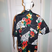 Vintage Chemise Black Hawaiian Shirt Size 2x - Thumbnail 3