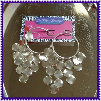 Silver tiered dangle earrings