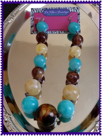 Marbled Beaded Necklace