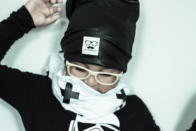 Organic Swiss Cross Infinity Scarf Monochrome New 