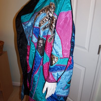 Vintage Judith Roberts Elephant Throw Coat Size 2x-3x - Thumbnail 2