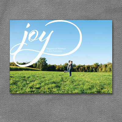 Joy holiday printable photo card