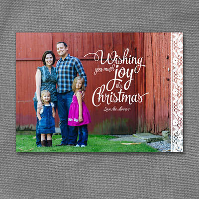 Country lace holiday printable photo card