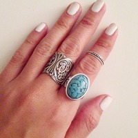 Marble Turquoise Ring (Wide Band) - Thumbnail 2