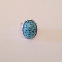 Marble Turquoise Ring (Wide Band) - Thumbnail 1
