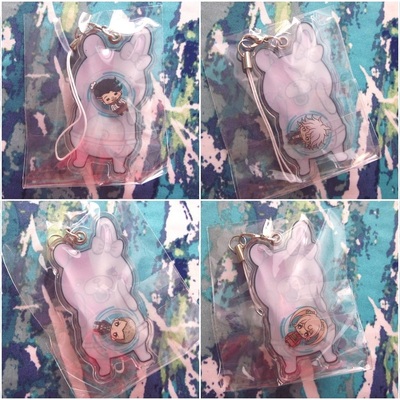 Super dangan ronpa - gel strap 2 - komaeda nagito / saionji hiyoko / pekoyama / hanamura teruteru / mioda ibuki / koizumi mahiru / togami byakuya - 