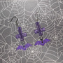 Bats and Inverted Cross Earrings (Purple)-3