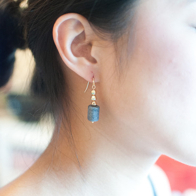 Bead cylinder drop earrings er0490 - Thumbnail 4