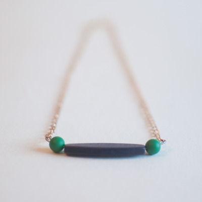 Bib beaded black green pendent statement chunky necklace gift ideas halloween gift nl0675 - Thumbnail 5