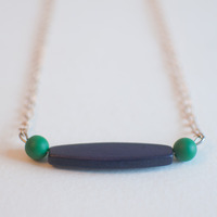 Bib Beaded Black Green Pendent Statement Chunky Necklace Gift Ideas Halloween Gift NL0675 - Thumbnail 2