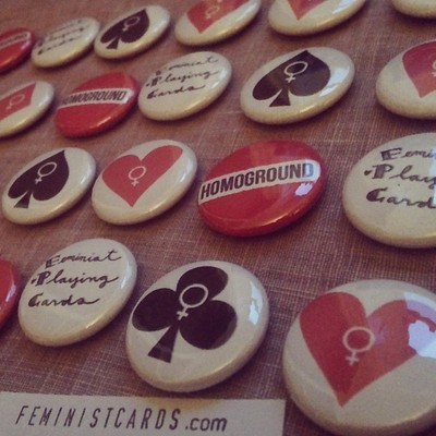 Magnet set of feminist playing card suits