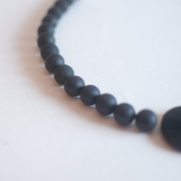 Black Green Glass Necklace Stylish Necklace Vintage Fashion Necklace Chunky Necklace Unique Style, NL0663 - Thumbnail 3