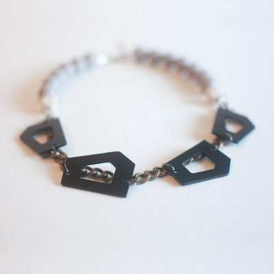 Black initial letter d character necklace nl0704 - Thumbnail 5