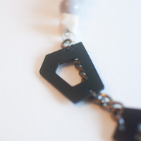 Black Initial Letter D Character Necklace NL0704 - Thumbnail 2
