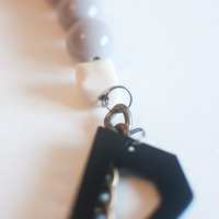 Black Initial Letter D Character Necklace NL0704 - Thumbnail 3