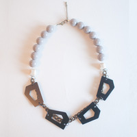 Black Initial Letter D Character Necklace NL0704 - Thumbnail 4