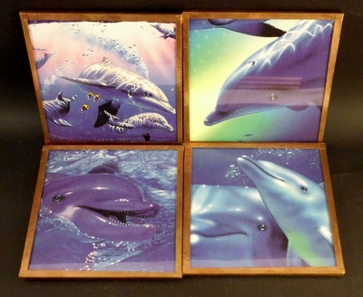 Dolphin Copper Coasters Set of 4  #1