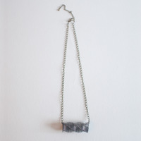 Black Metal Chain Collar Choker Pendant Necklace NL0729 - Thumbnail 4