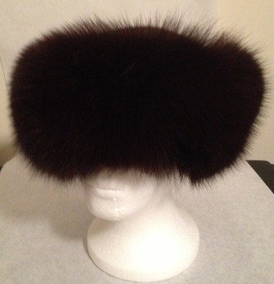 Brown fox fur hat