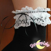 2 Colors Available]Cosplay/Lolita Lace with Ribbon Over Knees Stockings SP141532 - Thumbnail 3