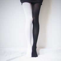 DUO // Black & White 2 tone rock tights-pantyhose