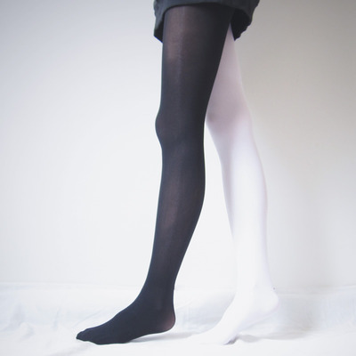 Duo // black & white 2 tone rock tights-pantyhose