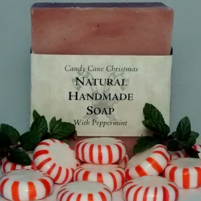 Candy cane christmas soap for all skin types