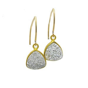 Silver Druzy Earrings