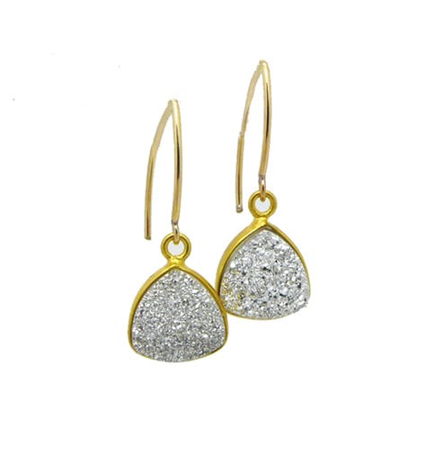 Silver Druzy Earrings