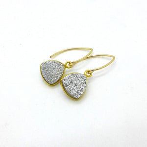 Silver Druzy Earrings - Thumbnail 2