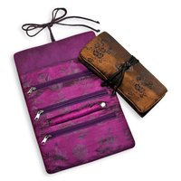 Large Jewelry Roll-Silk Jacquard-Blue/Cobalt-Womens - Thumbnail 1