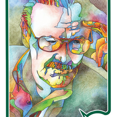 Stan lee (creator series) 12x18 art print in stained glass style
