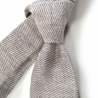 purple herringbone linen necktie - Wedding Mens Tie Skinny Necktie - Laid-Back necktie - Thumbnail 1
