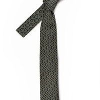 Black and ivory dots japanese motifs necktie - Thumbnail 1