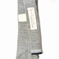 black herringbone linen necktie - Wedding Mens Tie Skinny Necktie - Laid-Back necktie - Thumbnail 2