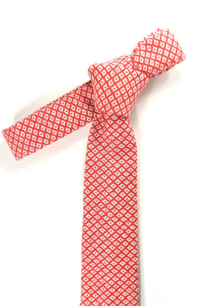 Wedding Mens Tie Skinny Necktie red wool