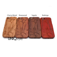 Curve lines geometric pattern engraved wood case for iPhone 6, iPhone 4/4s, iPhone 5/5s/5c, Samsung S3 S4 S5 Note 3 wooden case, real wood cover - Thumbnail 1
