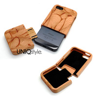 Curve lines geometric pattern engraved wood case for iPhone 6, iPhone 4/4s, iPhone 5/5s/5c, Samsung S3 S4 S5 Note 3 wooden case, real wood cover - Thumbnail 2