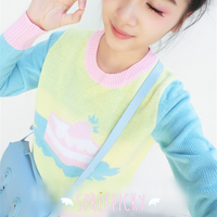  Super Kawaii Sweet Marcaron Cake Long Sleeve Knitting Sweater Jumper Top SP141525 - Thumbnail 1