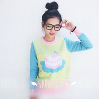  Super Kawaii Sweet Marcaron Cake Long Sleeve Knitting Sweater Jumper Top SP141525 - Thumbnail 2