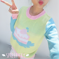  Super Kawaii Sweet Marcaron Cake Long Sleeve Knitting Sweater Jumper Top SP141525 - Thumbnail 4