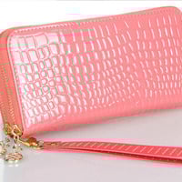 Women Leather Cell Phone Wallet With CardHolder For iPhone And Sumsung PW03 - Thumbnail 1