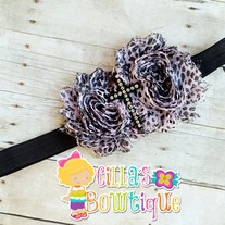Leopard Print Cross Shabby Headband