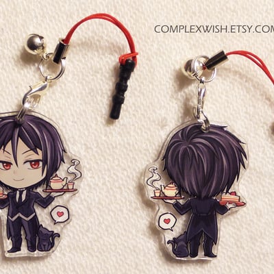 Reversible black butler charm - sebastian