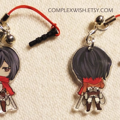 Reversible attack on titan charm - mikasa