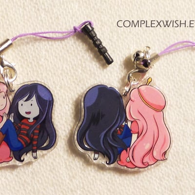 1.5 inch adventure time charm - bubblegum and marceline
