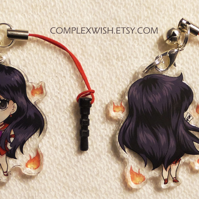 Reversible sailormoon charm - sailor mars