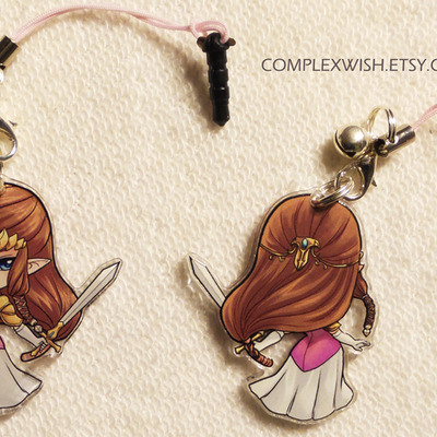 Reversible legend of zelda charm - zelda