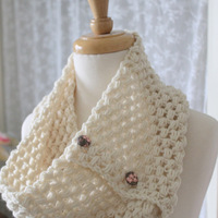 PDF Pattern/Instructions Puff Stitch Button Cowl - Thumbnail 1
