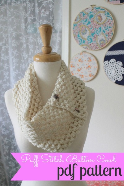 Pdf pattern/instructions puff stitch button cowl